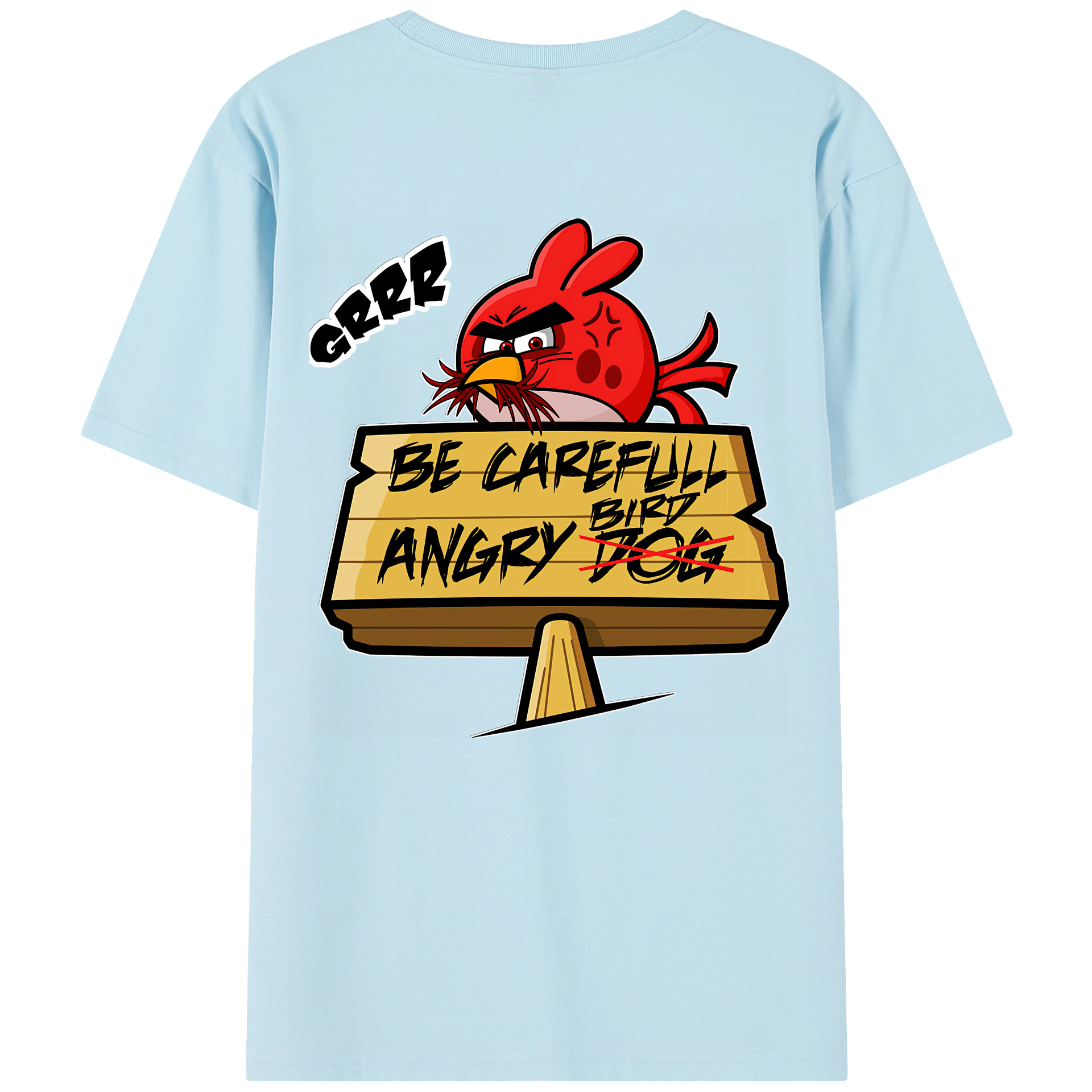 （画像用） Angry Birds アングリーバード 綿100％半袖Tシャツ（背面プリント）